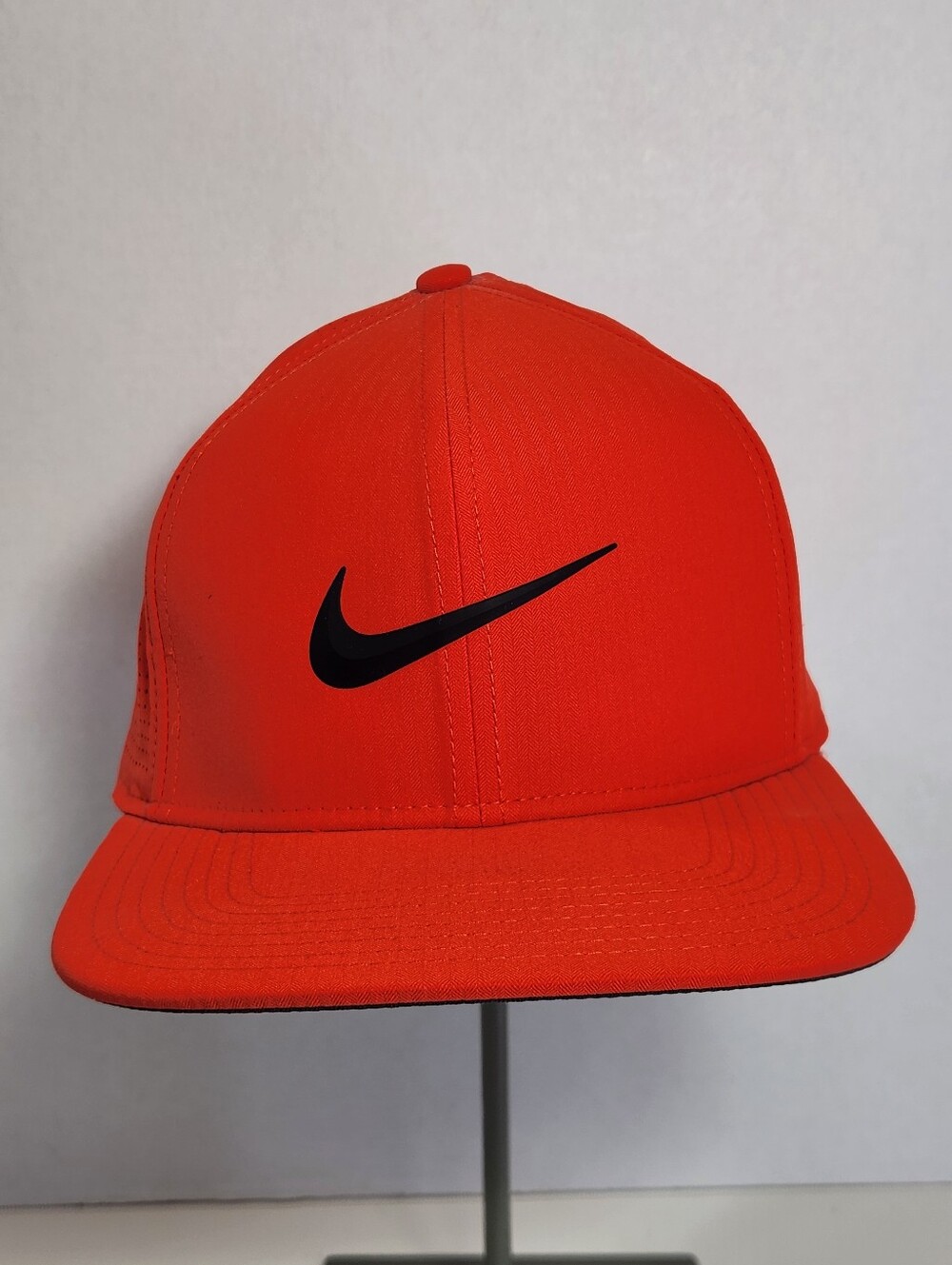 Nike Pro Dri-Fit Lightweight Orange Adjustable Golf Hat Cap w/Black Swoosh Logos